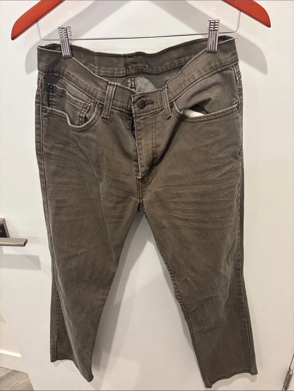Levi Men's 34x29 Brown/green Slim Straight Jeans